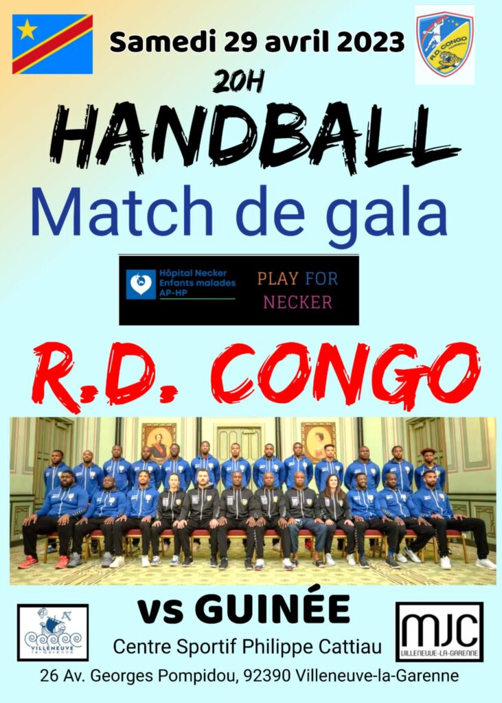 Les léopards Hommes Handball feront face à la Guinée ce samedi 29 Avril rdc vs guinée match de gala handball
